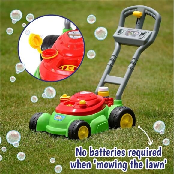 Maxx Bubbles Deluxe Bubble Lawn Mower Toy – Includes 4oz Bubble Solution | - Picture 5 of 7